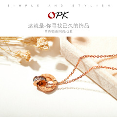Korean design custom jewelry Roman numerals earnings stainless steel necklace