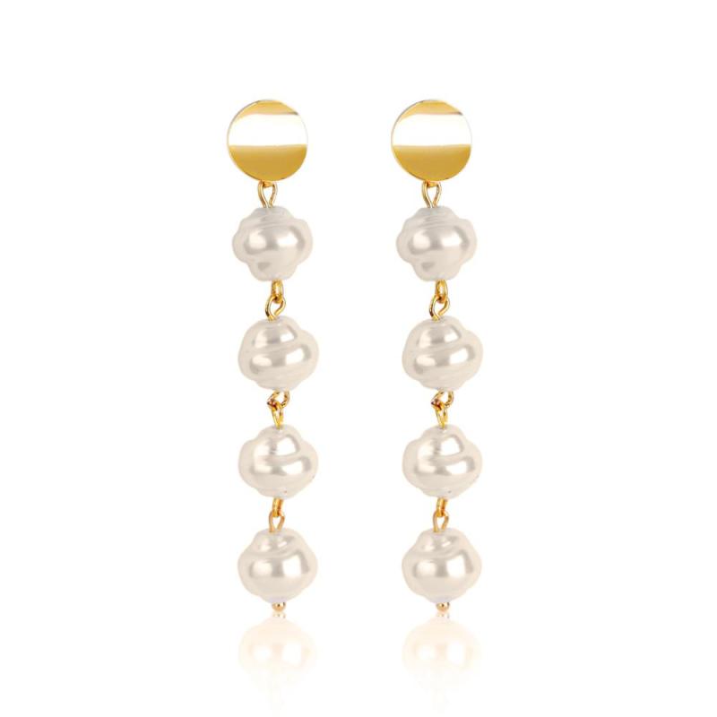 Fashion jewelry women alloy gold plated irregular simulate freshwater pearl earrings Fashion jewelry women alloy gold plated irregular simulate freshwater pearl earrings