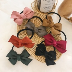2020 Amazon new custom multicolor bow suede hair rope elastic hair ties band for girl 2020 Amazon new custom multicolor bow suede hair rope elastic hair ties band for girl