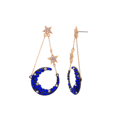 2019 Wholesale lovely silver gold half shape sailor moon star earring