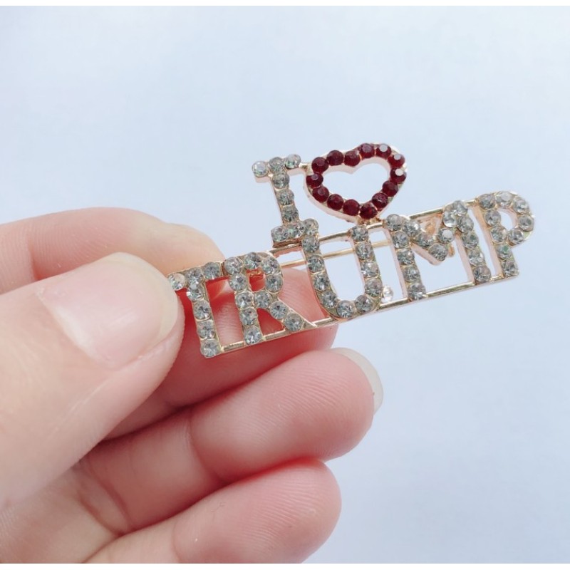 amazon ins cheaper latest 2020 america custom crystal campaign I LOVE TRUMP brooch pins amazon ins cheaper latest 2020 america custom crystal campaign I LOVE TRUMP brooch pins