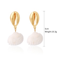 2020 new arrival ins bohemia white shell alloy conch super fairy temperament women's accessories earrings