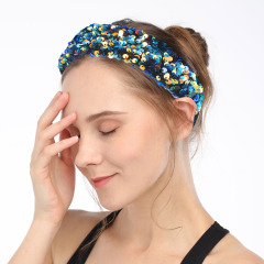 2020 fashion new women wide bling bling glitter sequins headbands for girls