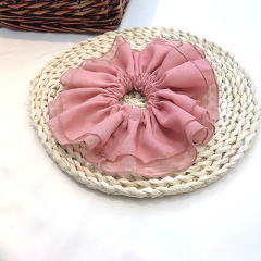 High quality temperament big size wave flower shape elastic hair scrunchies for women and girls