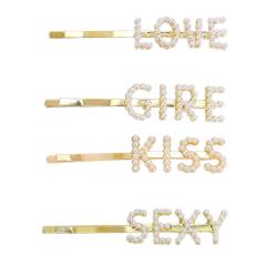 fashion custom vintage Hair Barrettes alphabet letter korean color crystal name hair clip