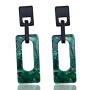 Fashionable women girls drop plain rectangle long acetate hoop earrings