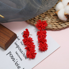 New style fashion folk-custom alloy benads long handmade earrings for women