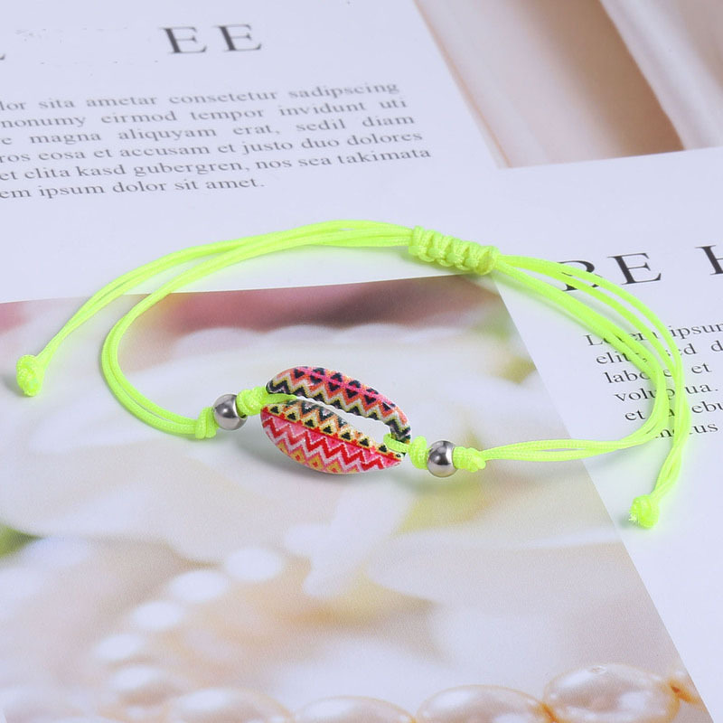 fashion handmade knit weave rope girl women Adjustable jewelry color natural shell bracelets