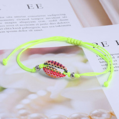 fashion handmade knit weave rope girl women Adjustable jewelry color natural shell bracelets