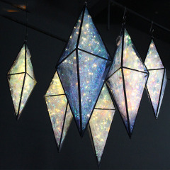 custom Gold metal diamond-shape rhombic Road Lead stage decoration event wedding table centerpieces
