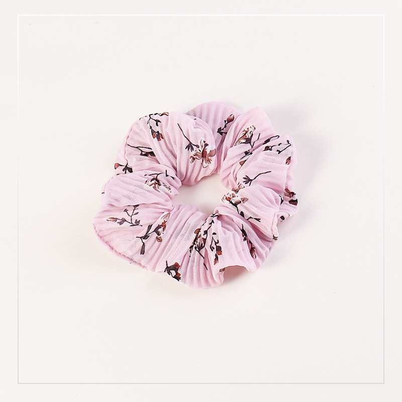 2020 fashion human custom design printed pleated girls hair scrunchies