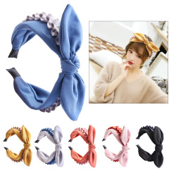 korean rhinestone hair accessories movable bow designer headbands