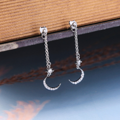2019 Fashion diamond accessories women jewelry silver zircon sailor moon earings