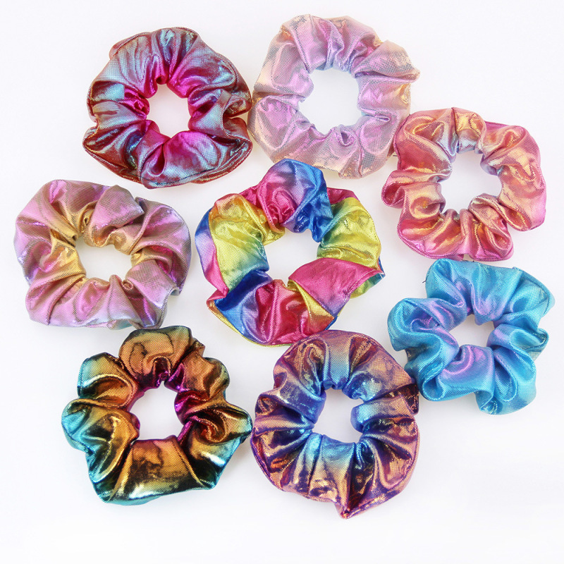wholesale fancy Women Fashion Scrunchies rainbow Solid Color Check Ponytail Holders girls elastic flat hair tie wholesale fancy Women Fashion Scrunchies rainbow Solid Color Check Ponytail Holders girls elastic flat hair tie