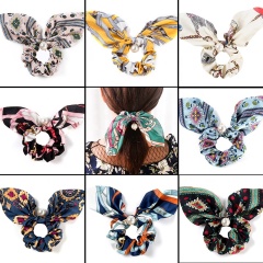 2020 new custom multicolor tassel headwear pearl fabric spiral elastic hair tie band