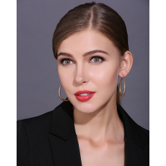 Wholesale fashion elegant temperament 18k gold plated drop shape copper ladies earring