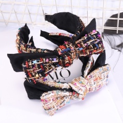 Retro wild double layer bow hair accessories women headband