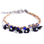 Wholesale pink green natural stone Gravel straw cowrie shell bracelet