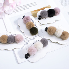 New hair accessories ladies Hair Barrettes wedding plush pompom hair pin New hair accessories ladies Hair Barrettes wedding plush pompom hair pin