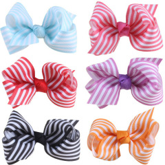 Babies wave point rib fabric bows knot hair clips for girls hair accessories
