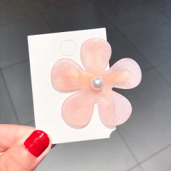 summer hot sale love flower acrylic hair clips for women hair accessories