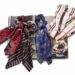 8 pcs Hair girl Scrunchies Stain Elastic Hair Bands Bowknot Women Hair Ties Ponytail Holder Silk Scrunchy