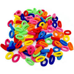 cheap 100pcs kids baby girls pink towel seamless kids elastic hair tie