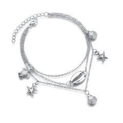 Hot sales Hawaii beach simple foot jewelry sea shell sea star anklets chains for ladies Hot sales Hawaii beach simple foot jewelry sea shell sea star anklets chains for ladies