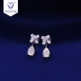18k rose gold silver jewelry beaded Teardrop Dangle stu Moissanite diamond charm earring