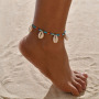 Creative Bohemia Retro Beach sea shell blue red bead bracelet anklets for women Creative Bohemia Retro Beach sea shell blue red bead bracelet anklets for women