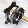 Yiwu hair accessories hot black lace bow gray pearl beads headbands Yiwu hair accessories hot black lace bow gray pearl beads headbands