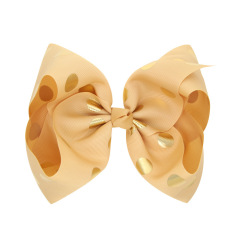 8 inch large ribbon gold dots JOJO hair bows clip for kid girl accessories