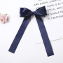 Wholesale Three-layer Satin Fabric Satin Double-sided Spring Clips Long Ribbon Bow Hair Clip