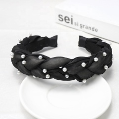 New high end handmade weaving pearl princess wide hair accessories women headband