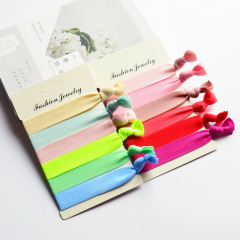Solid colors Macarons Cotton ponytail holder Scrunchy ladies Hair Bow hair bands