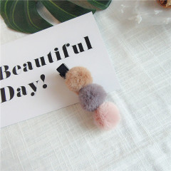 Fall and winter children kids chic soft ball duckbill hair clips for baby girls