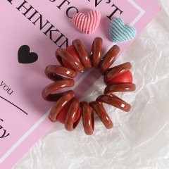 Popular cute elastic telephone line hair ties rubber material for hair extension
