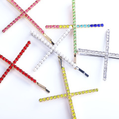 Korean X Cross Pearl Rainbow Crystal Hair Pins For Women Girls Handmade Ethnic CZ Stone Korean X Cross Pearl Rainbow Crystal Hair Pins For Women Girls Handmade Ethnic CZ Stone