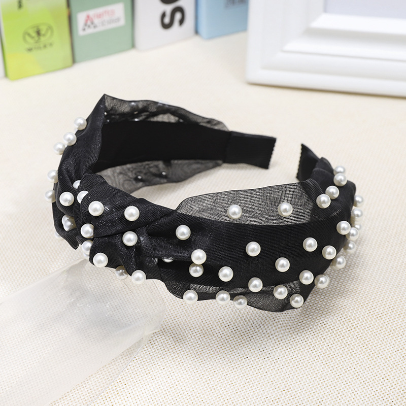 2019 fashion pearl hair accessories yarn lace knot polyester headbands 2019 fashion pearl hair accessories yarn lace knot polyester headbands