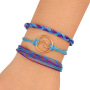 Custom made jewelry wave charm waxed thread braided friendship bracelet