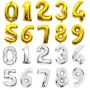 wholesale party supplies gold silver new foil number print latex balloon