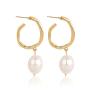 Fashion jewelry women alloy gold plated irregular simulate freshwater pearl earrings Fashion jewelry women alloy gold plated irregular simulate freshwater pearl earrings
