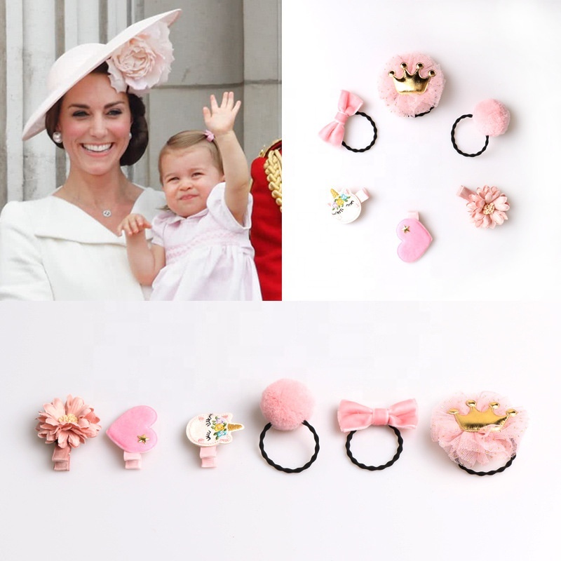 Multicolor artificial leather fabric bow decoration kids wholesale elastic hair tie