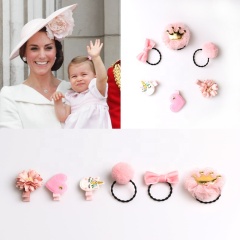 Multicolor artificial leather fabric bow decoration kids wholesale elastic hair tie