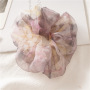 Spring and summer new thin organza yarn psychedelic color oversized hair scrunchies