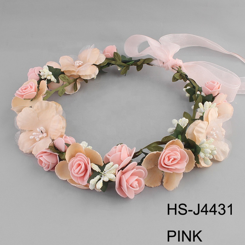 Handmade wedding artificial flower crown garland bridal headband Handmade wedding artificial flower crown garland bridal headband