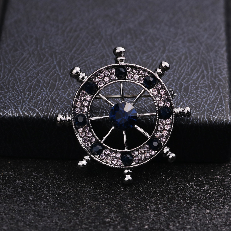 New Arrival fashion Designer Jewelry rhinestone Men Suit Anchor brooches