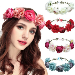 hot new wedding bridal festival beach party holiday halo white silk floral indian flower garland hot new wedding bridal festival beach party holiday halo white silk floral indian flower garland