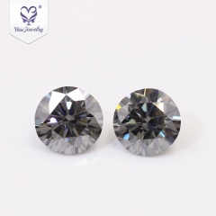 Natural gary black diamond 6mm 0.8 carat round shaped jewelry moissanite