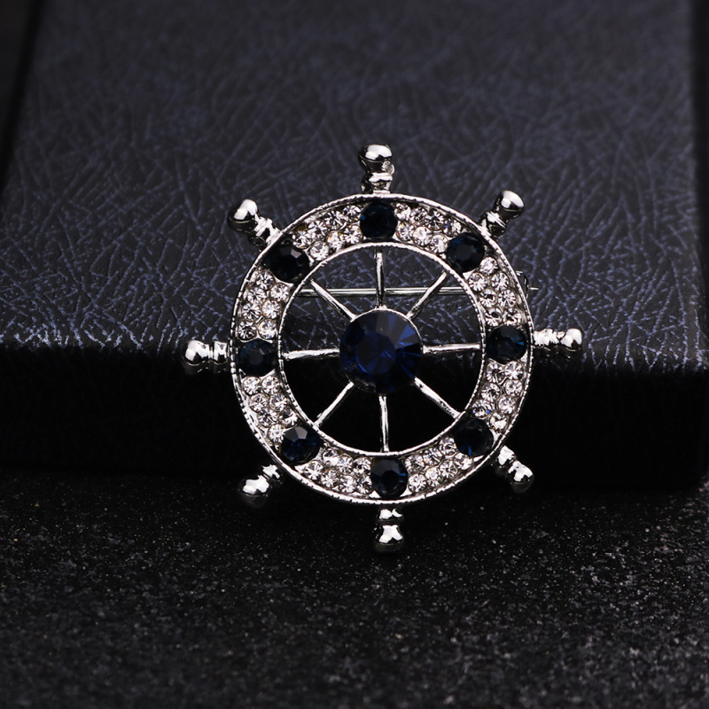 New Arrival fashion Designer Jewelry rhinestone Men Suit Anchor brooches